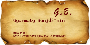 Gyarmaty Benjámin névjegykártya