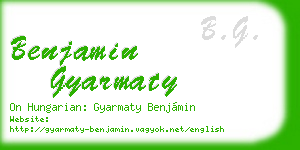 benjamin gyarmaty business card